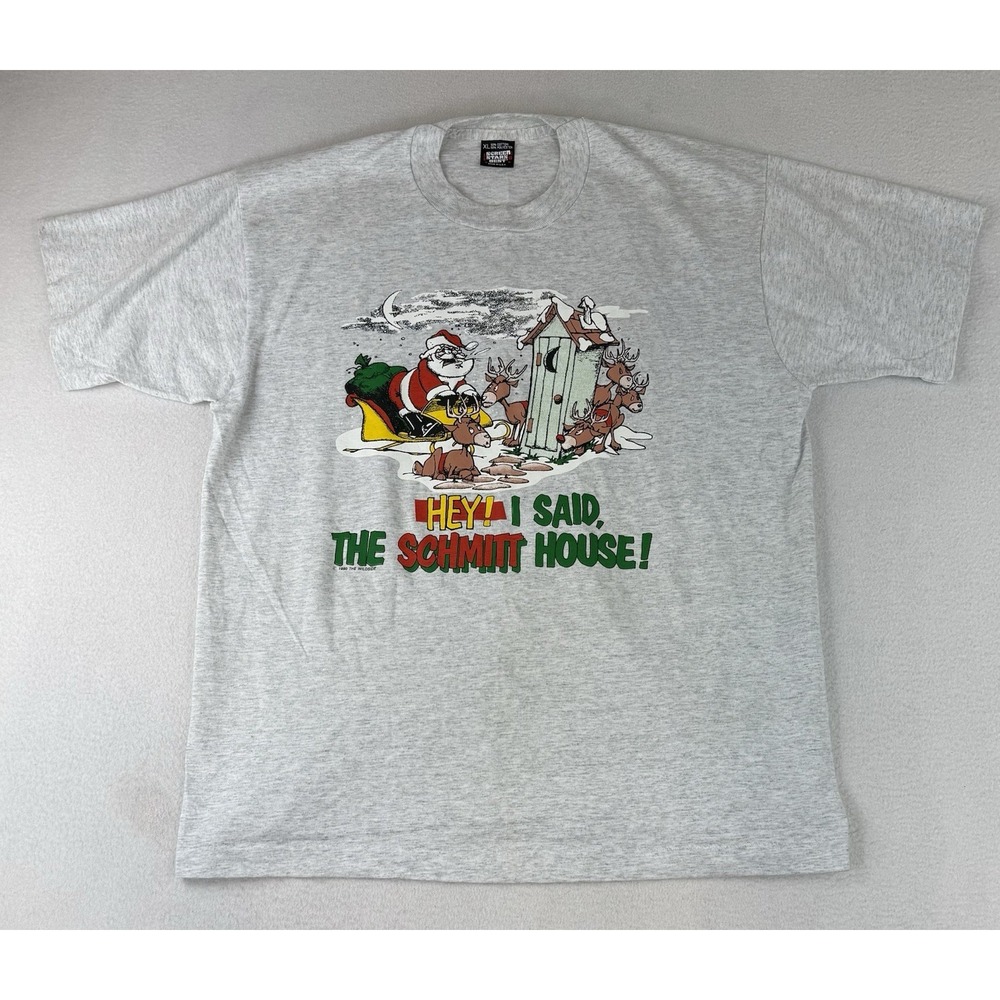 VTG 1990 Wildside Christmas Hey I Said The‎ SCHMITT House T-Shirt Size XL Humor